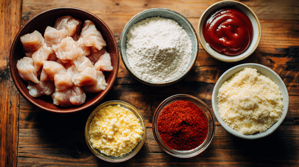 Ingredients for making Bang Bang Chicken Bites