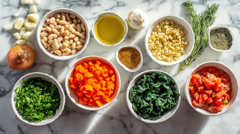 Ingredients for Italian-Style Comfort Soup for Recovery
