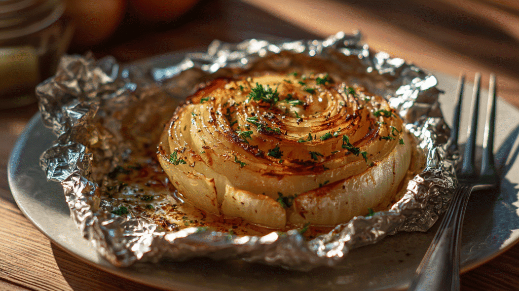 onion boil served hot in foil
