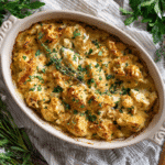 Neiman Marcus Chicken Casserole in baking dish