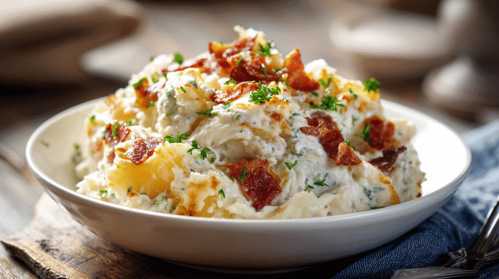 Instant Pot Creamy Potato Ranch Dinner served in bowl