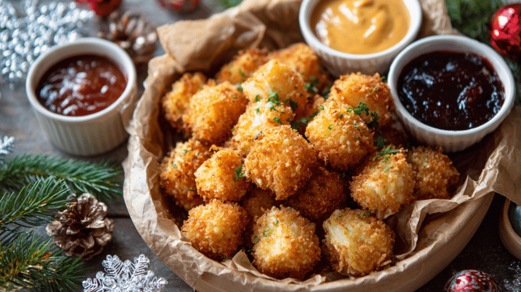 Served Awesome Blossom Onion Bites with sauces
