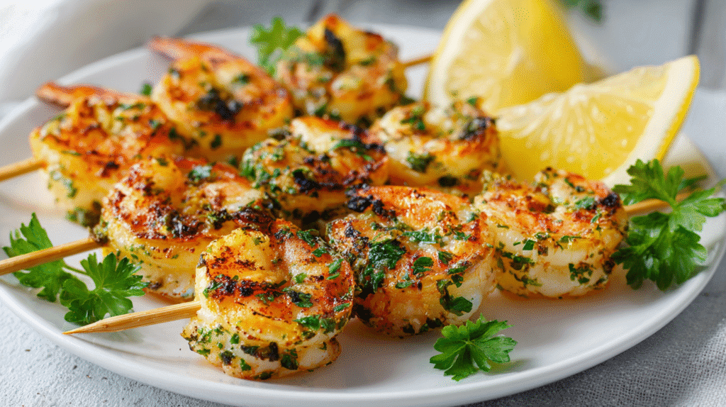 U3823717446 Close Up Of Grilled Shrimp Skewers With Char Mark Efc73206 B886 4780 B089 E9351e22a45e 2