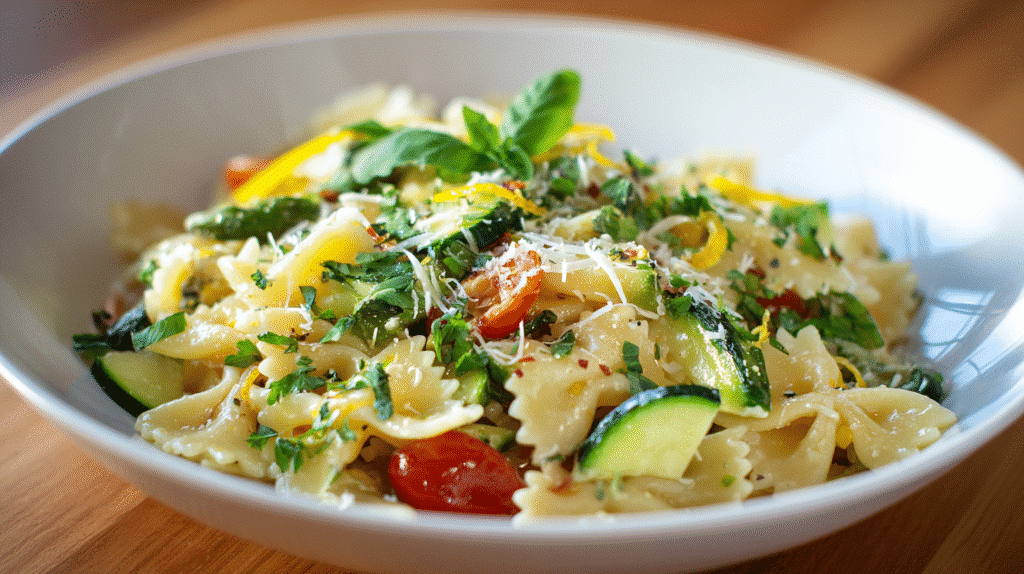 U3823717446 Lightened Up Pasta Primavera Plated Beautifully I B7dcdeac Cf94 4ad6 A028 174ffb829ca7 2
