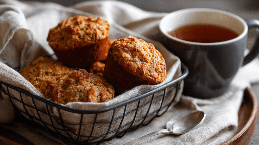 U3823717446 Warm Oatmeal Muffins In A Wire Basket Split Open 7677eca6 6a17 4703 A31e B6d48b2d5808 1