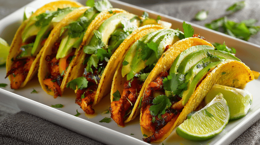 U3823717446 Zoomed In Image Of Assembled Veggie Tacos On A Wh Dfd73a09 12fc 443e A46b 7673362761e8 2