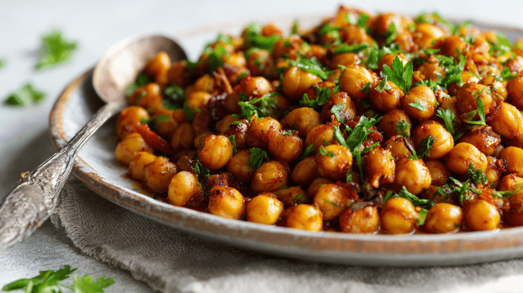 U3823717446 Zoomed In Serving Of Spicy Chickpea Bowl In A Sha 2910e288 853b 47f6 B1bd Aac678b50de5 0