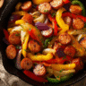 Smoked Sausage and Peppers Skillet in Cast Iron Skillet