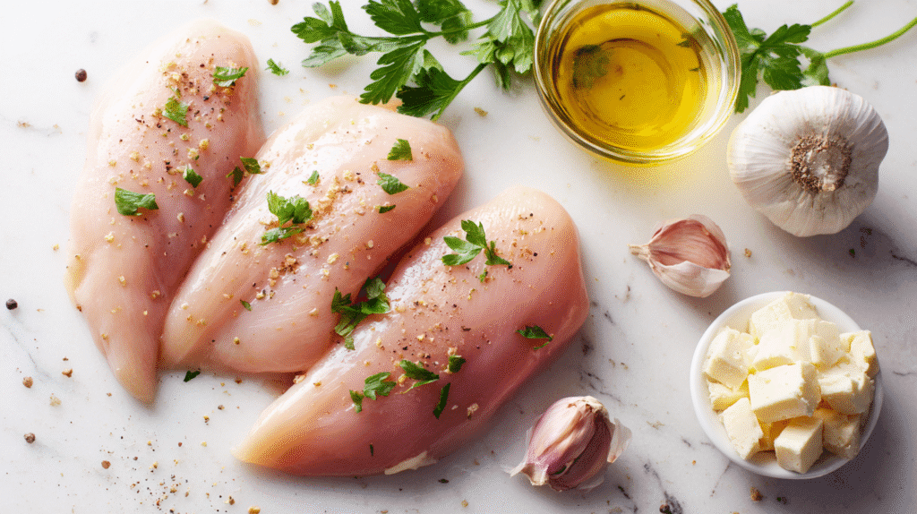Ingredients for Creamy Garlic Chicken Roll-Ups