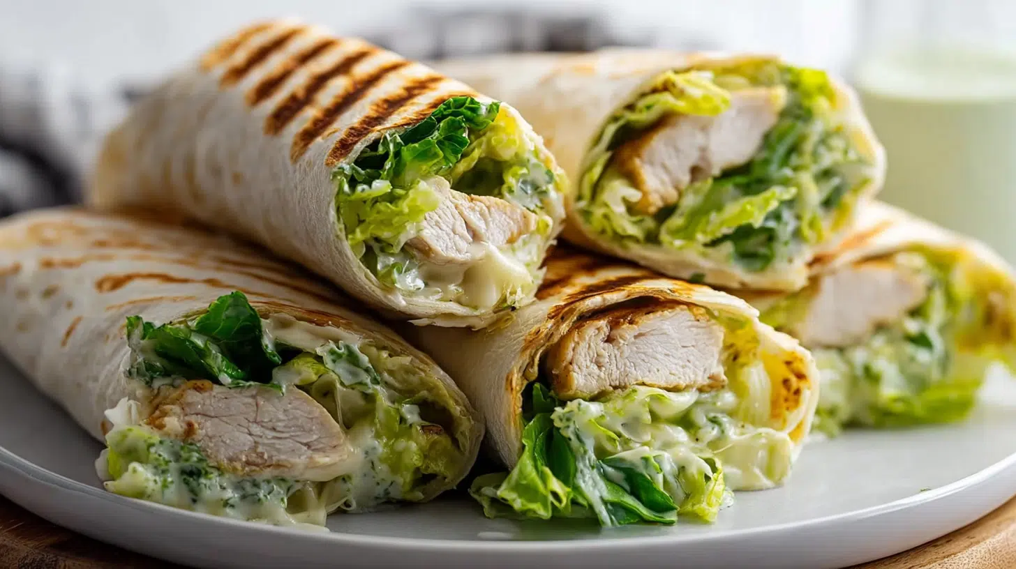 Cheesy chicken caesar wrap