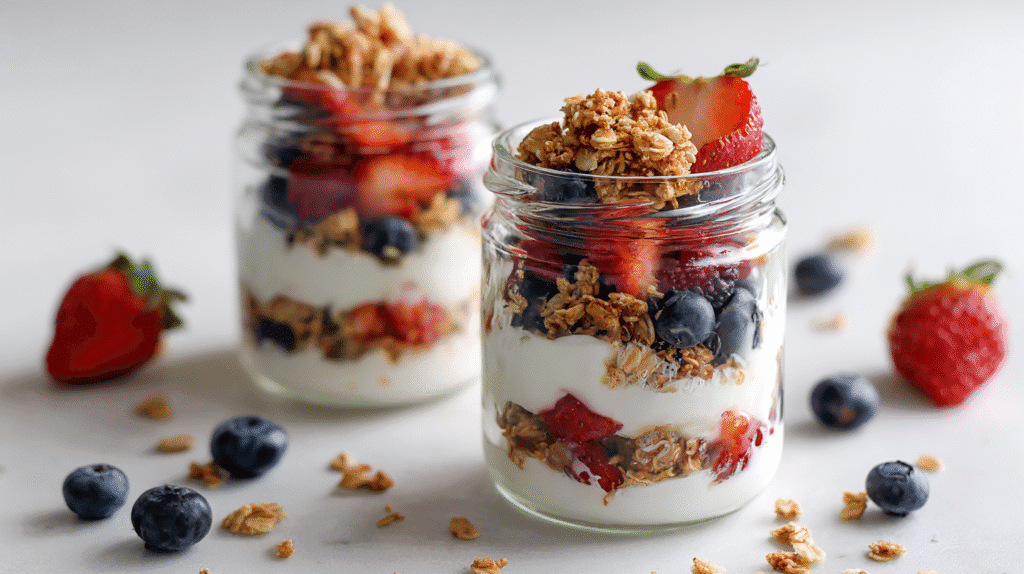 U3823717446 Macro View Of Two Finished Greek Yogurt Parfaits 54dbedad 8e48 4849 9d1d Ddfebc35cb4b 0