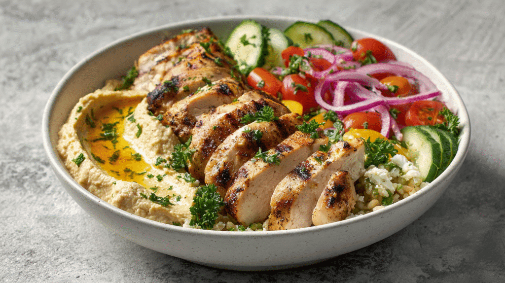 Chicken Bowl with grilled chicken and fresh vegetables