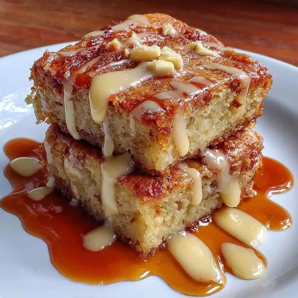 Deliciously baked banana blondies fresh out of the oven