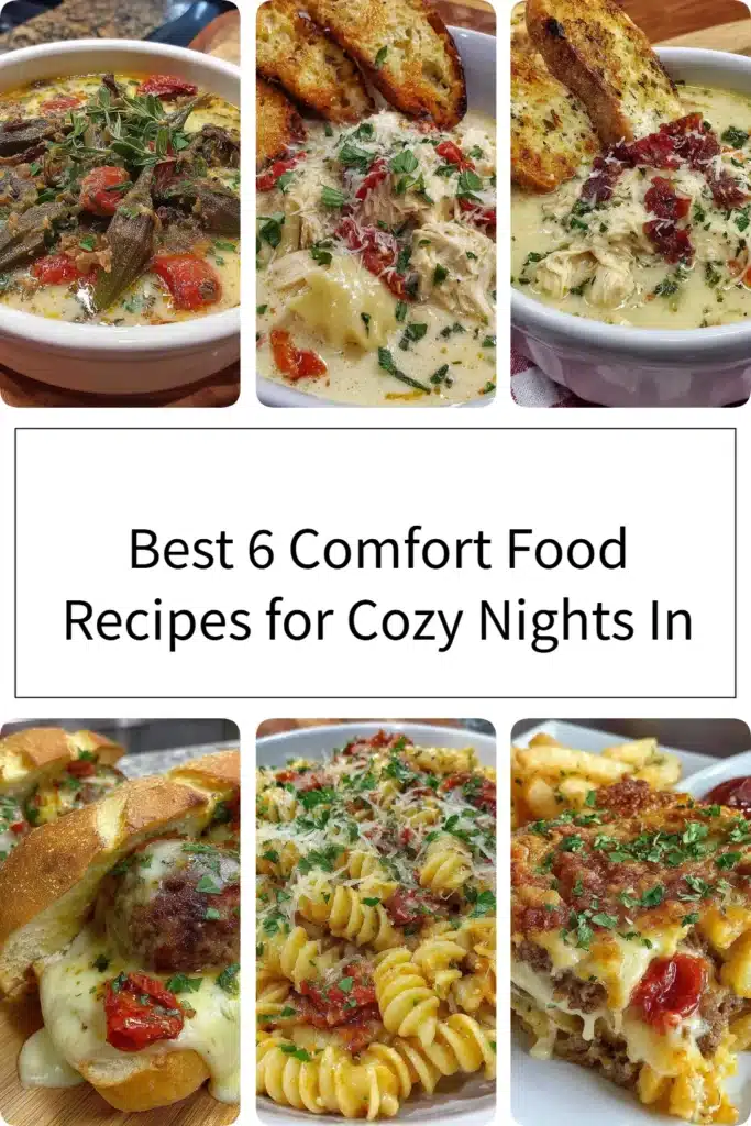 A selection of delicious comfort food dishes for cozy nights in