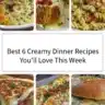 Delicious creamy dinner recipes served on a table