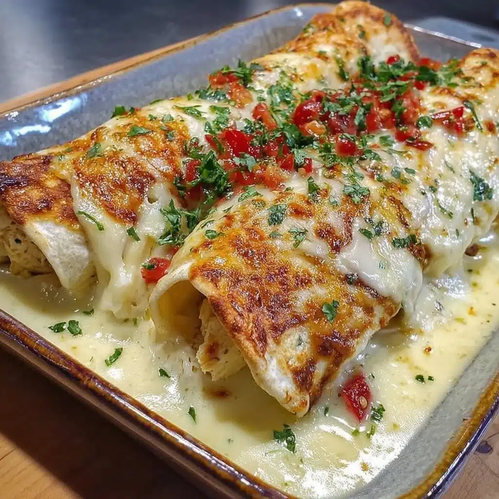 Creamy White Chicken Enchiladas