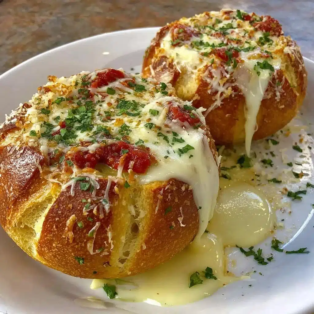 Spaghetti Garlic Bread Bowls