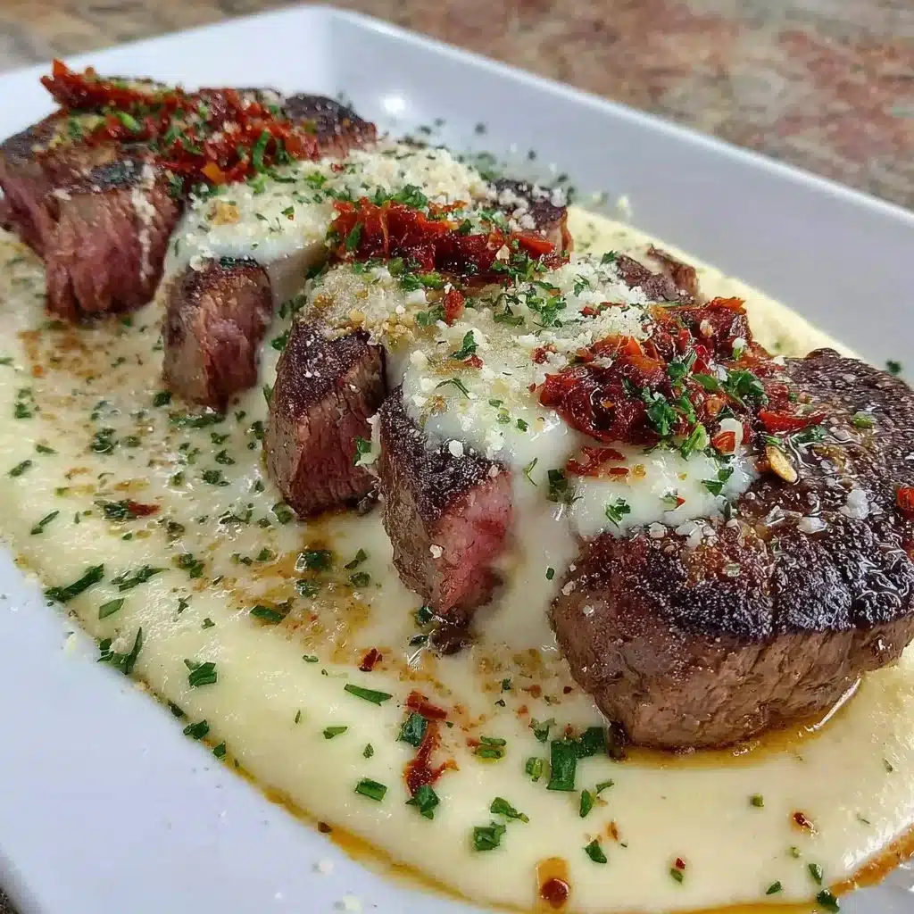 Garlic Butter Steak With Parmesan Cream Sauce