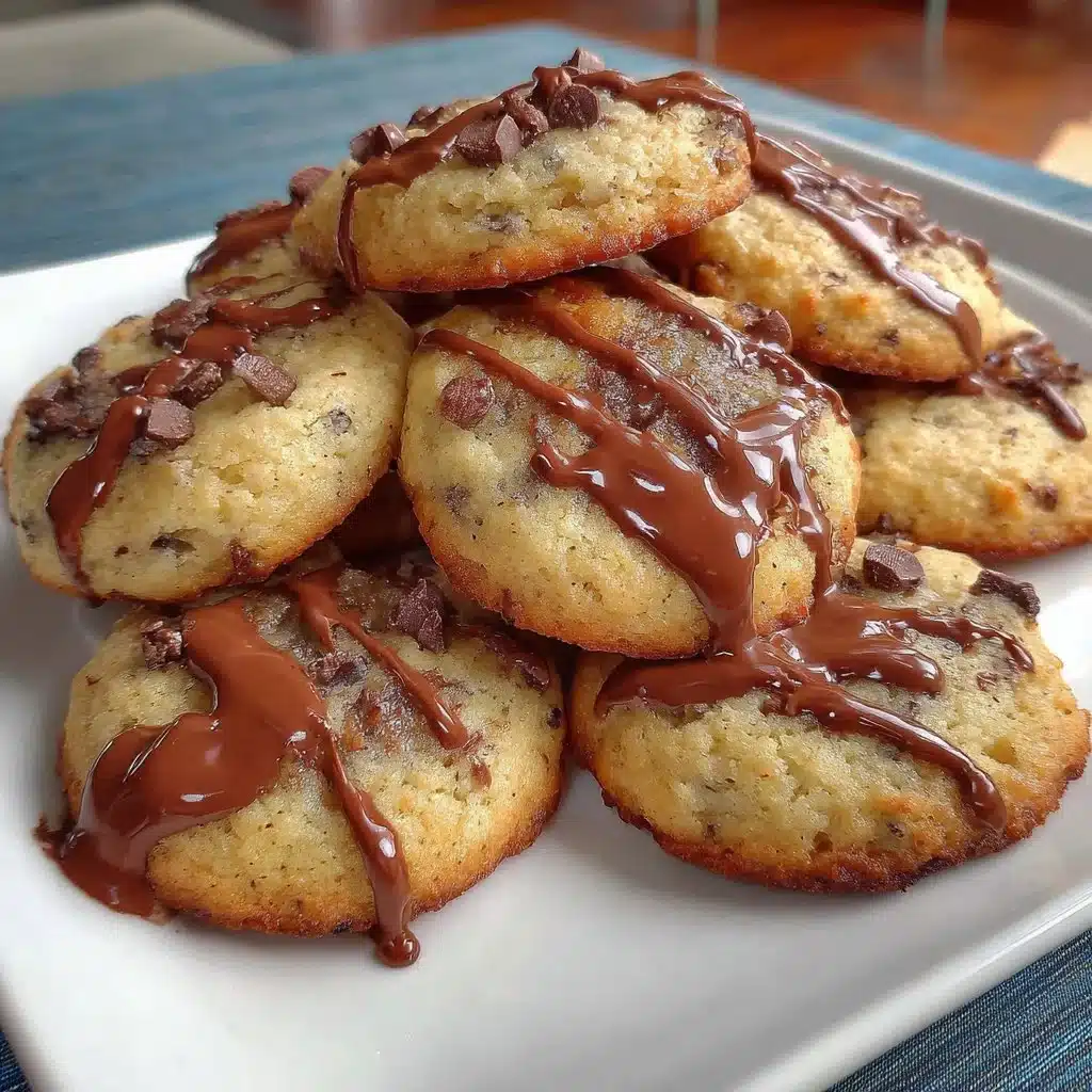 Delicious 6-ingredient banana bread cookies on a baking tray.