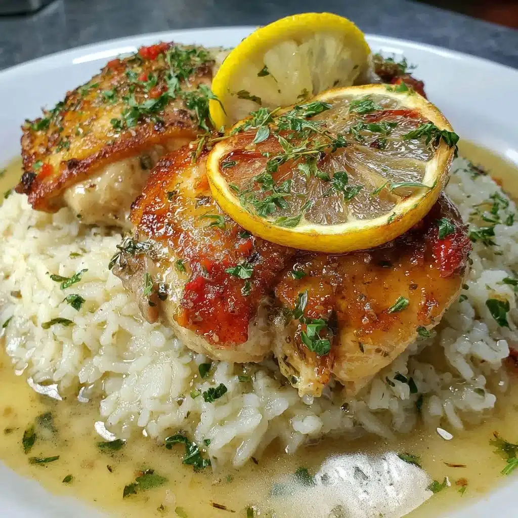 Slow Cooker Lemon Herb Chicken and Rice