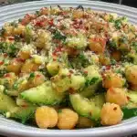 Chickpea Cucumber Salad with fresh vegetables and dressing