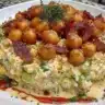 Cottage Cheese and Chickpea Salad with fresh vegetables and herbs