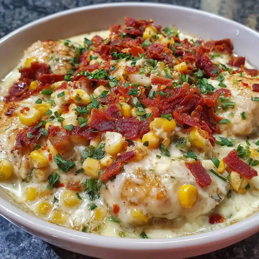 Delicious Easy Street Corn Chicken Bowl topped with fresh ingredients
