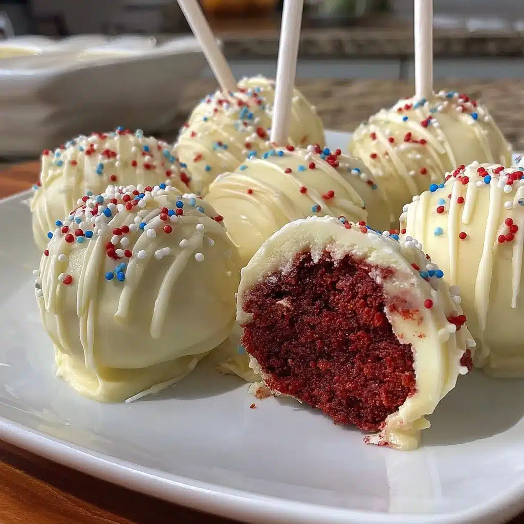 Delicious Red Velvet Cake Pops beautifully decorated for a celebration