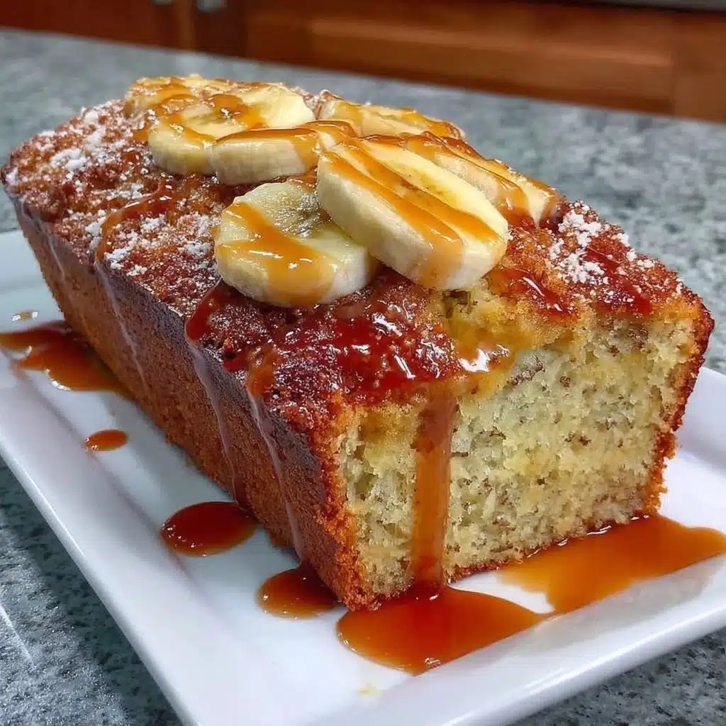 A loaf of snickerdoodle banana bread topped with cinnamon sugar.