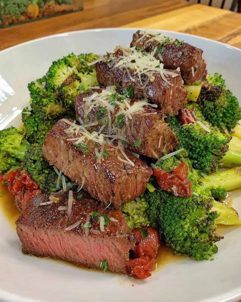 Delicious air fryer beef and broccoli dish ready to serve