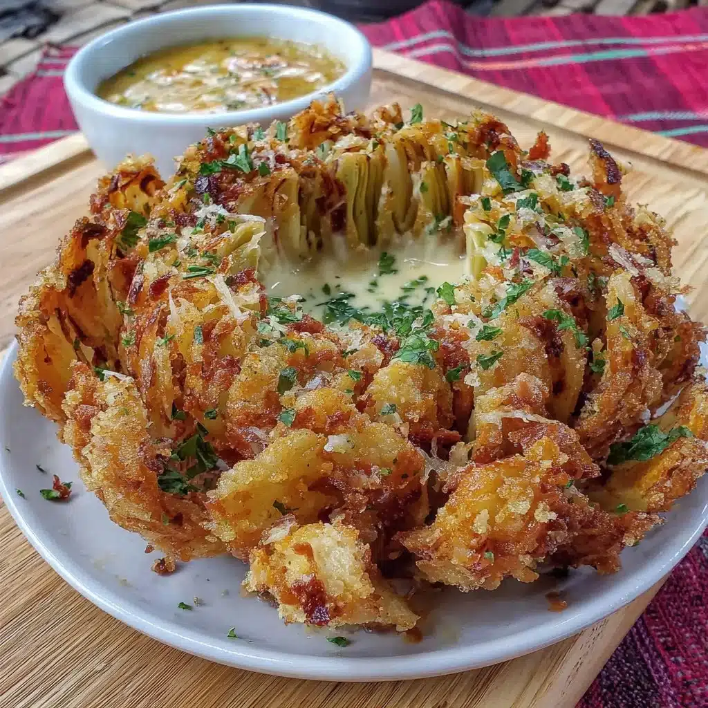 Air fryer blooming onion crispy appetizer recipe