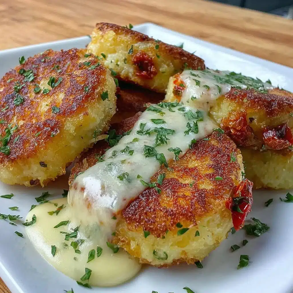 Delicious air fryer cheddar potato patties served on a plate