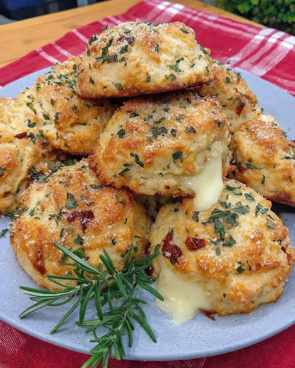 Freshly baked air fryer cheese scones ready to enjoy