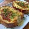 Delicious air fryer Welsh rarebit topped with melted cheese and crispy bread