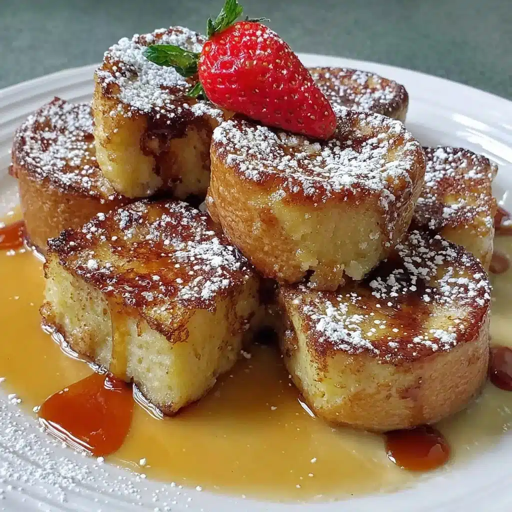 Air Fryer French Toast Bites served on a plate with syrup and berries