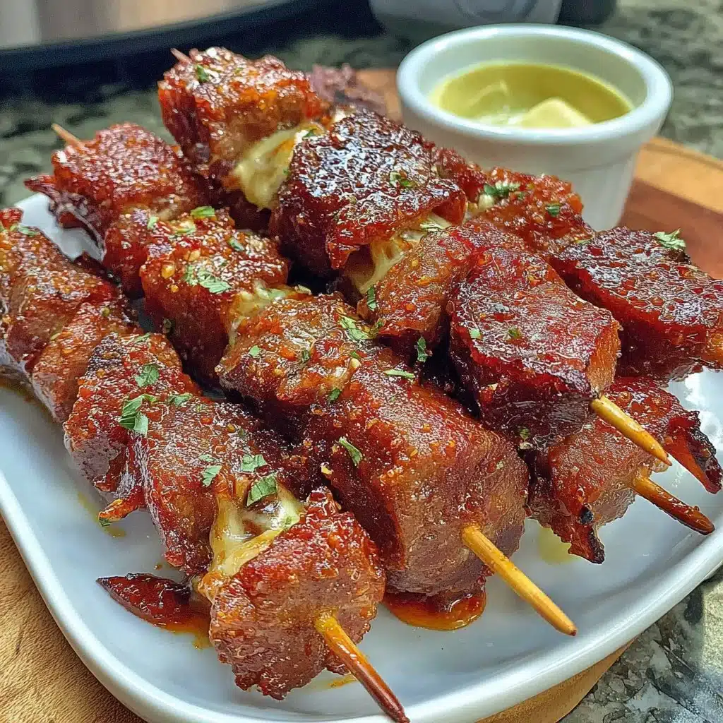 Air Fryer Korean Gochujang Skewers served on a plate