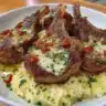 Air fryer lamb chops recipe with juicy, tender meat served on a plate