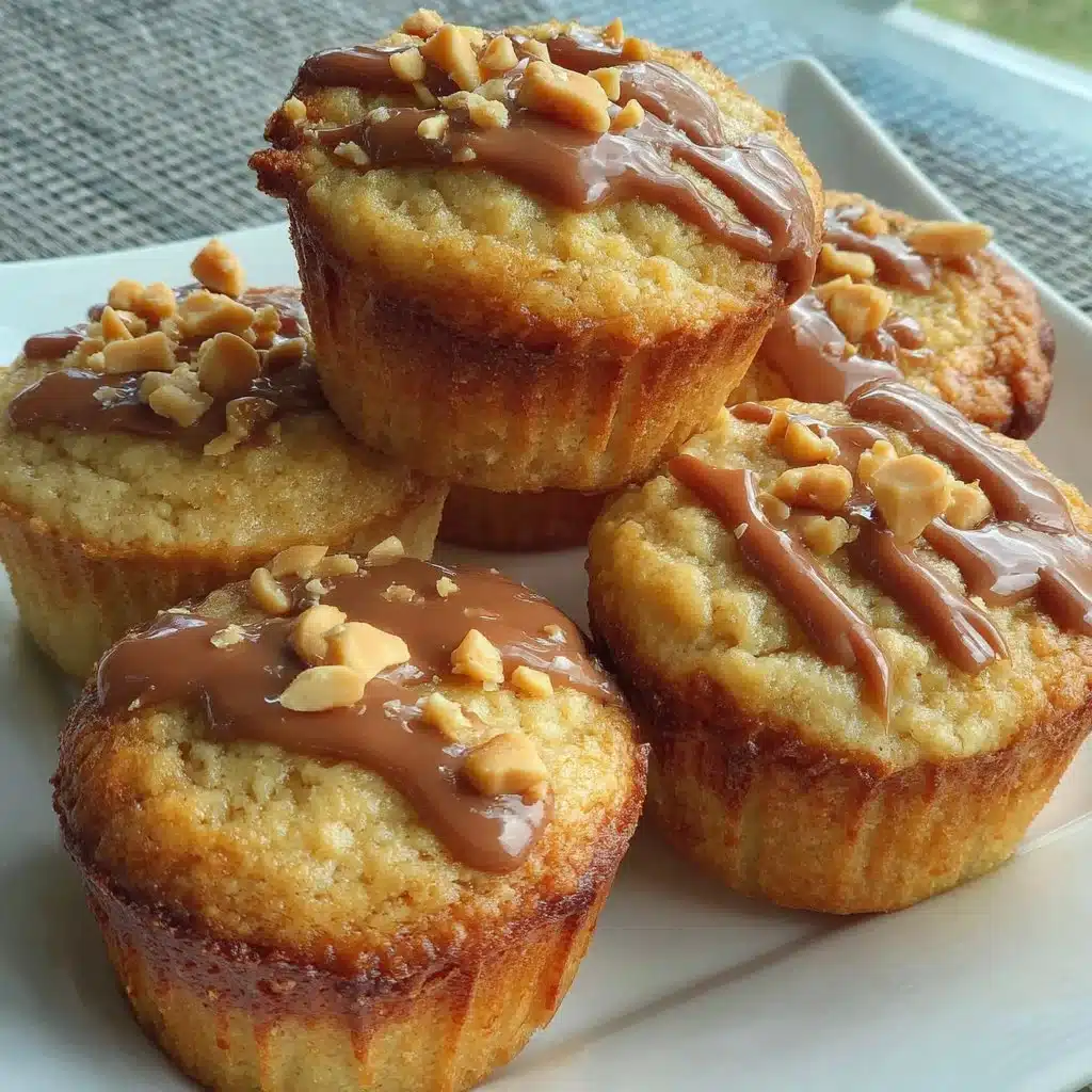 Delicious air fryer peanut butter muffins on a plate with a glass of milk.