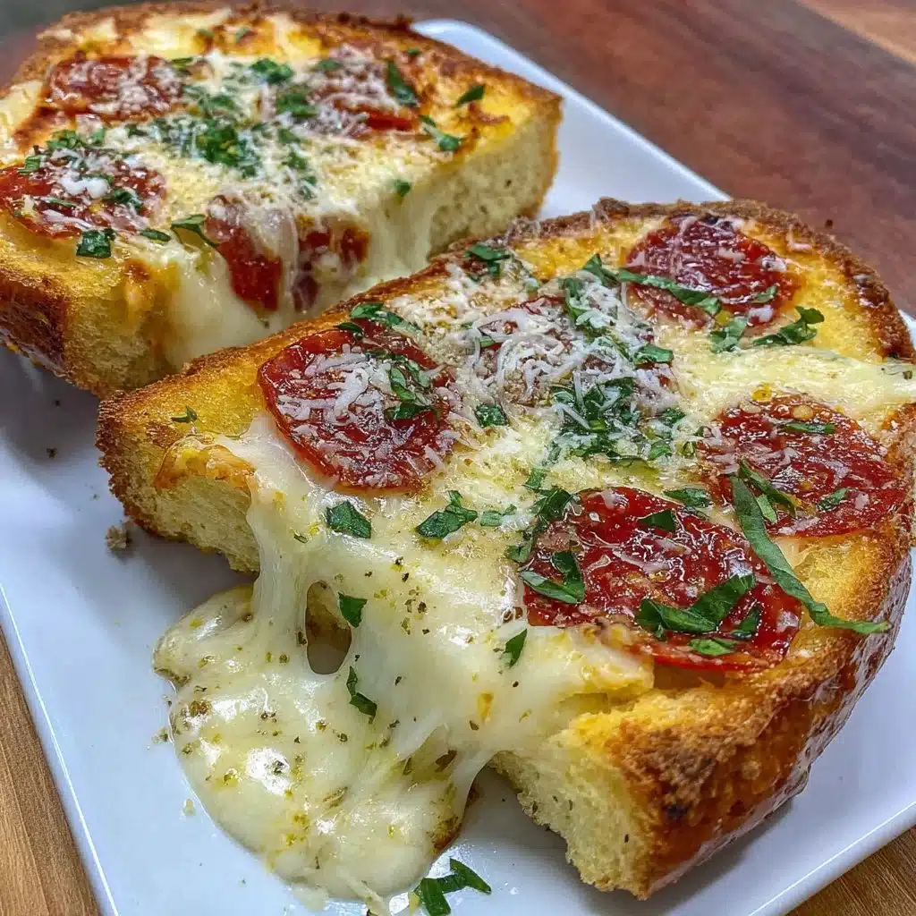 Delicious air fryer pizza toast topped with cheese and toppings