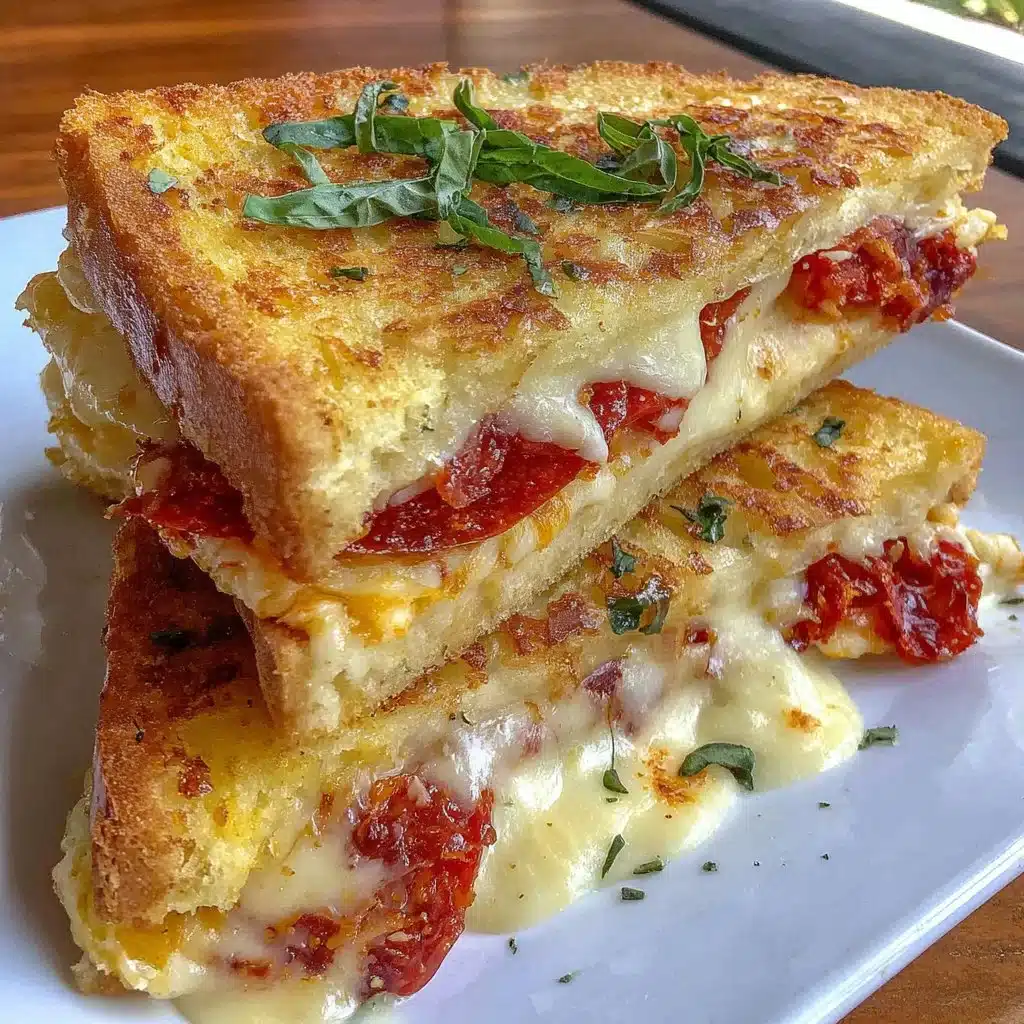 Crispy Air Fryer Pizza Toastie with melted cheese and toppings