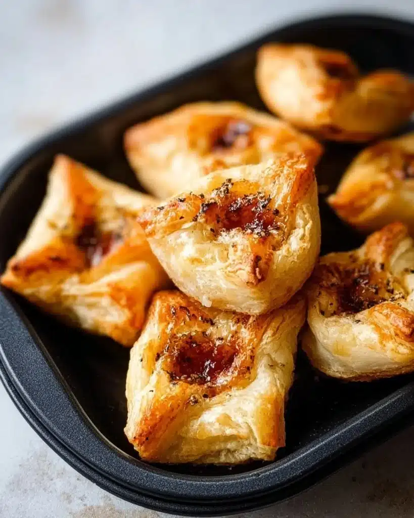 Air Fryer Puff Pastry Breakfast Bites served on a plate for a delicious morning snack