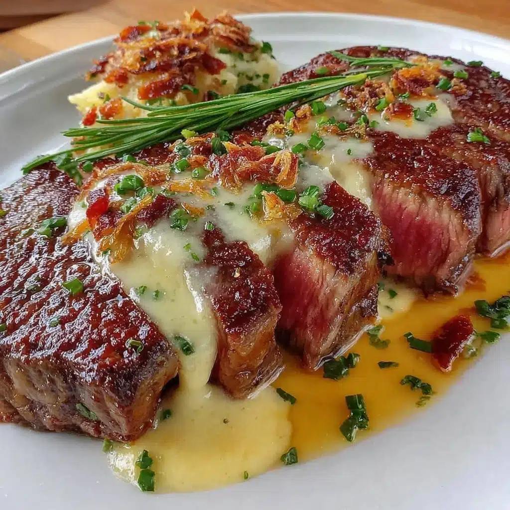 Juicy Air Fryer Ribeye Steak cooked to perfection