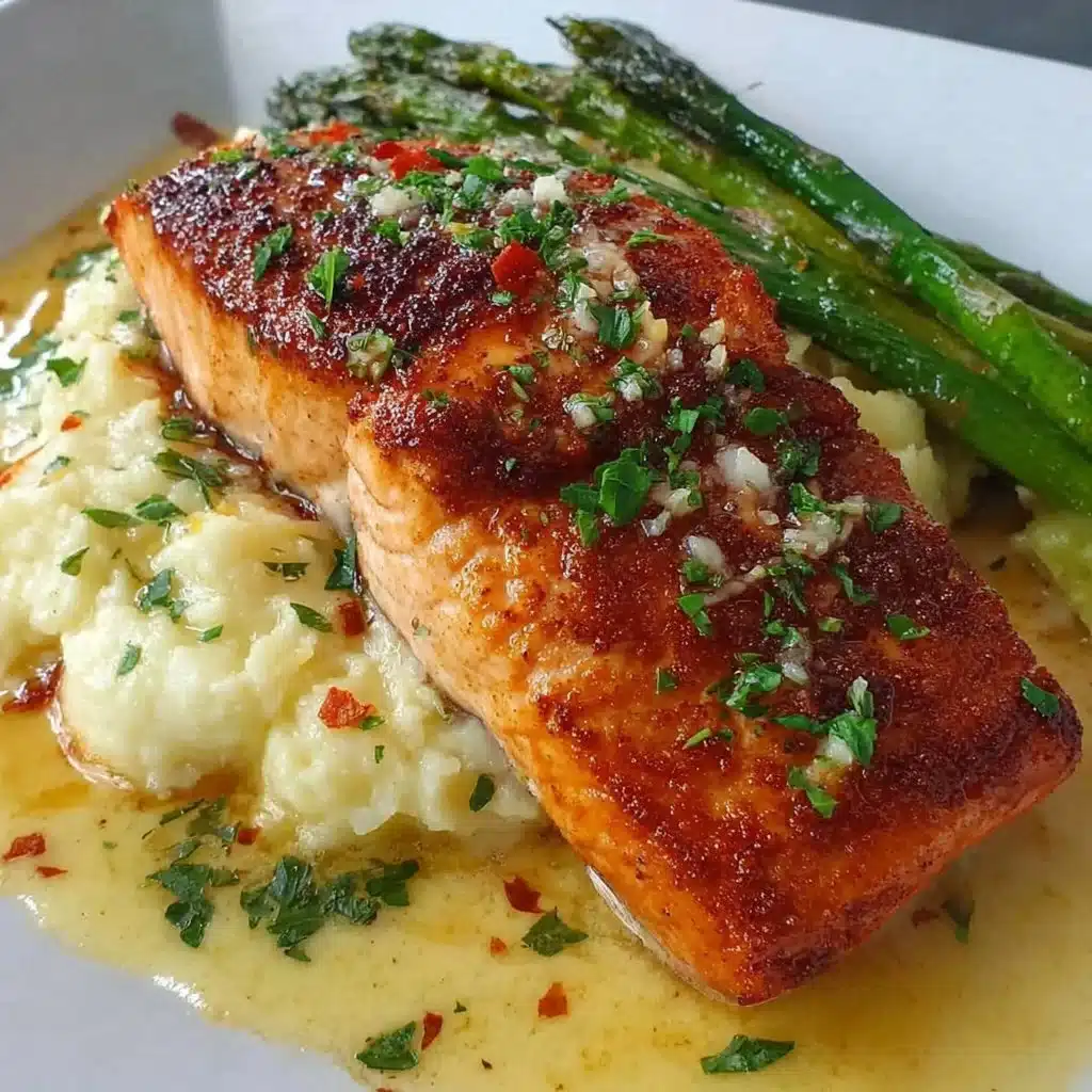 Deliciously cooked air fryer salmon with herbs and lemon on a plate