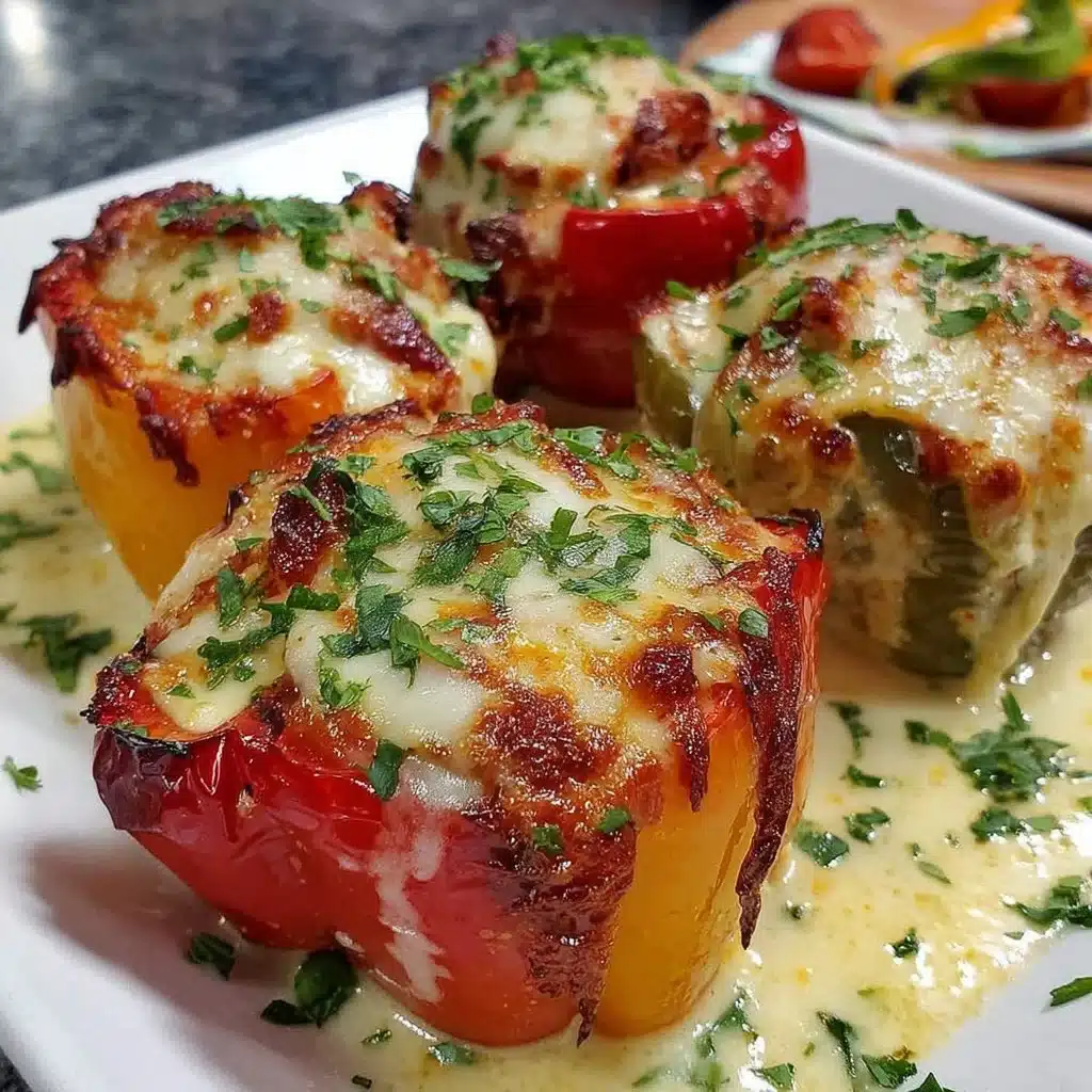 Air Fryer Stuffed Peppers filled with colorful vegetables and spices