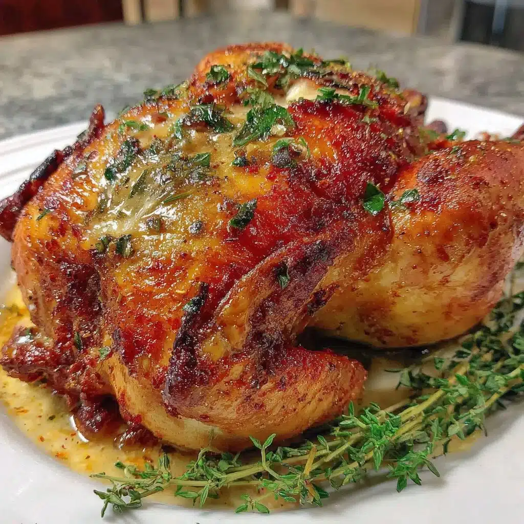 A perfectly cooked air fryer whole chicken, golden brown and crispy