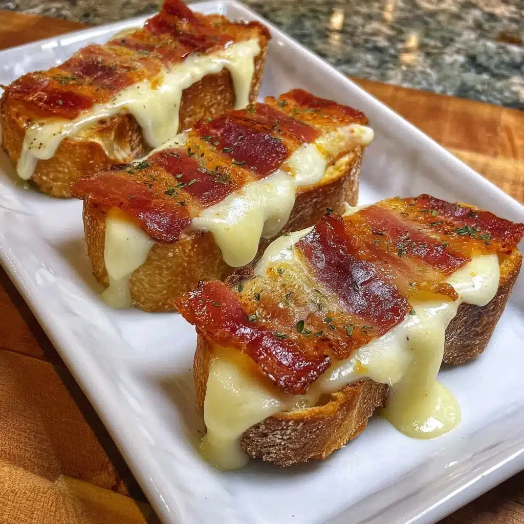 Airfryer bacon and cheese wrapped toasts served on a plate