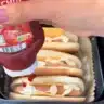 Crispy airfryer hot dogs loaded with toppings served on a plate