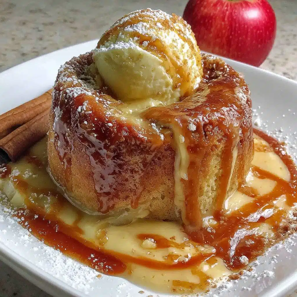 Delicious and tempting apple dessert ready to serve