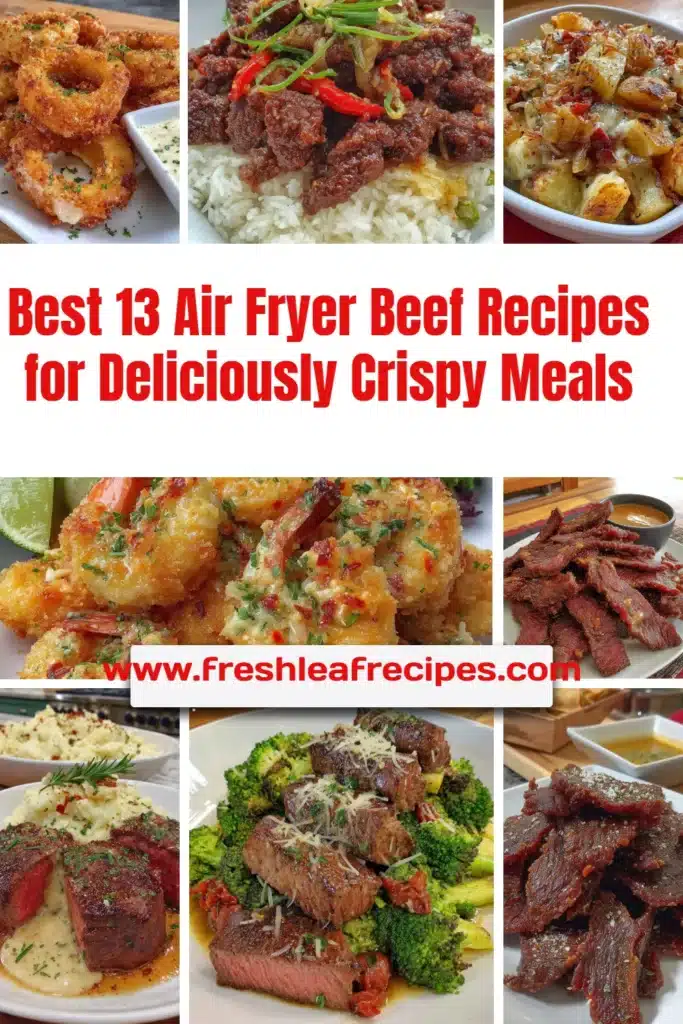 Delicious air fryer beef dishes showcasing crispy textures and rich flavors