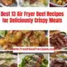 Delicious air fryer beef dishes showcasing crispy textures and rich flavors